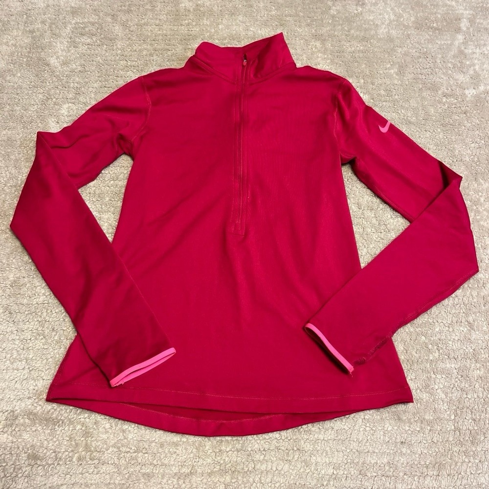 Nike Pro Half Zip Athletic Top Medium Pink Women's athletic workout
